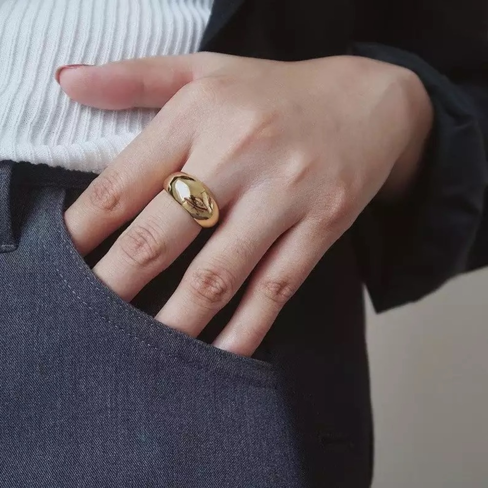 Chunky Gold Ring - Dome Ring